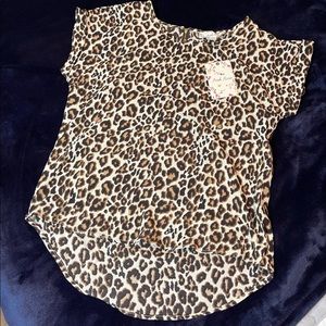 NWT Pink Rose Leopard shirt